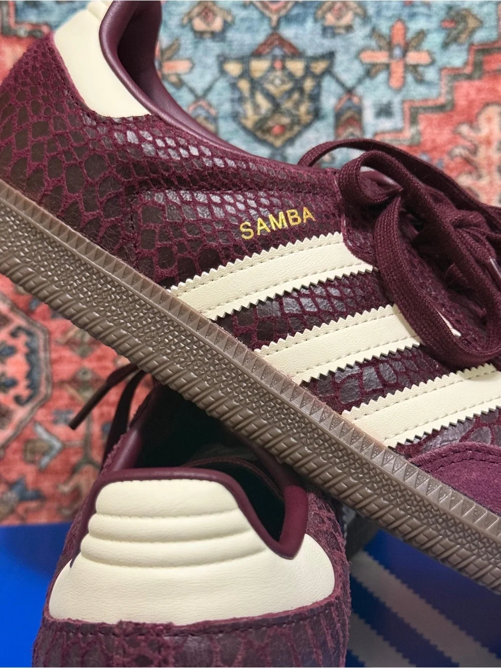 adidas Samba OG Snakeskin Maroon Cream White (Women's)